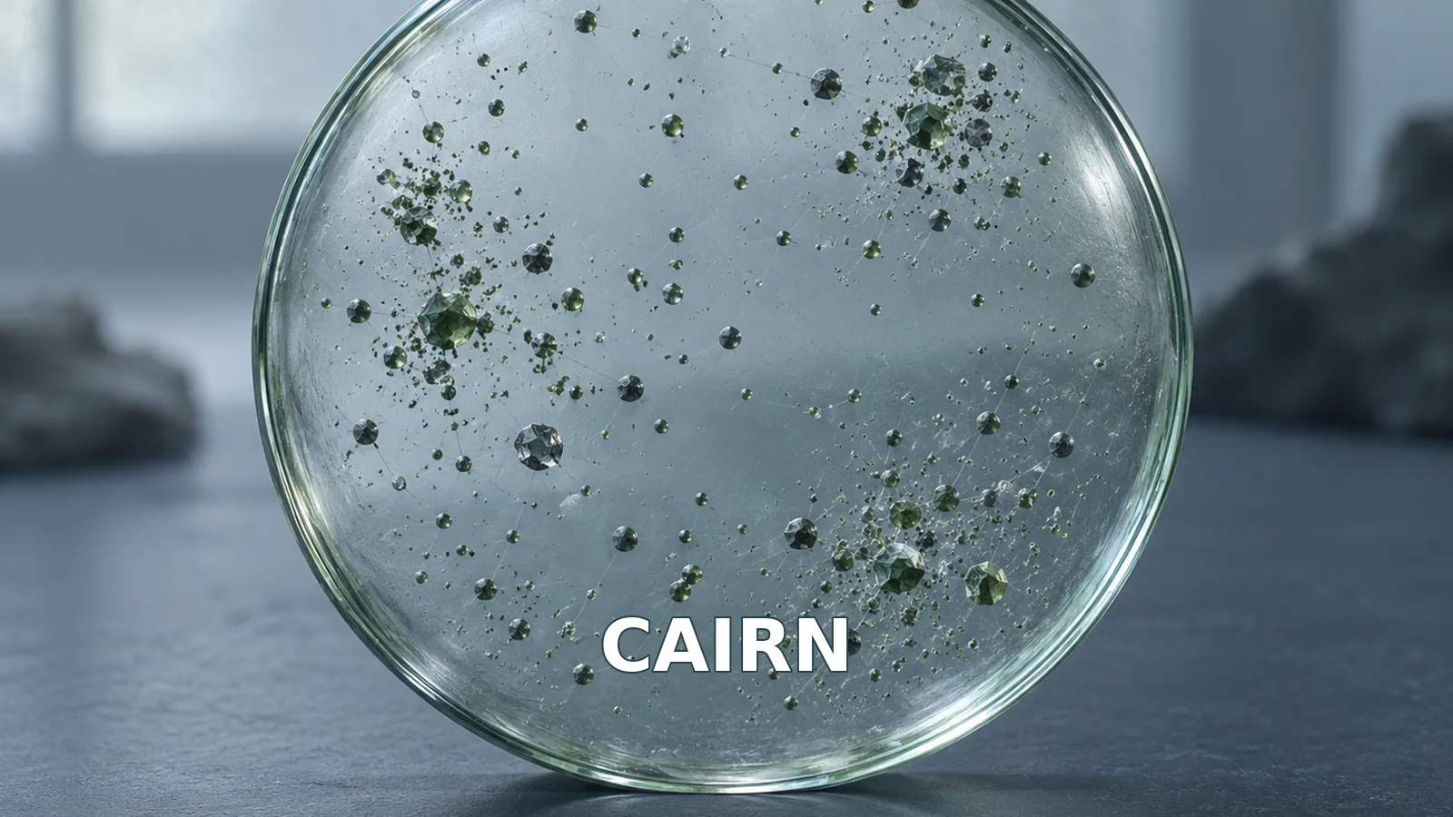 Illustration of a glass specimen index containing grouped metadata marks, labeled CAIRN.